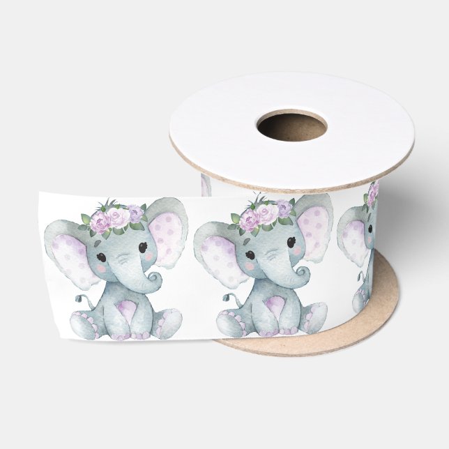 Ruban En Satin Arachide Eléphant Satin Ribbon Spool Purple Turquo (Bobine)