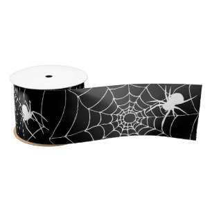 Ruban En Satin Araignées déplaisantes sur Cobwebs Halloween