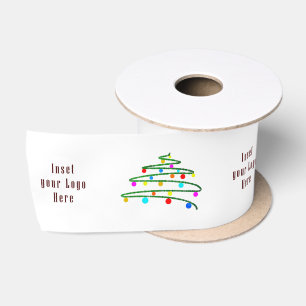 Ruban En Satin Arbre de Noël coloré et logo d'entreprise