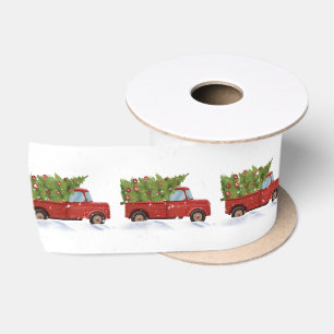 Ruban En Satin Arbre de Noël en Camion Rouge