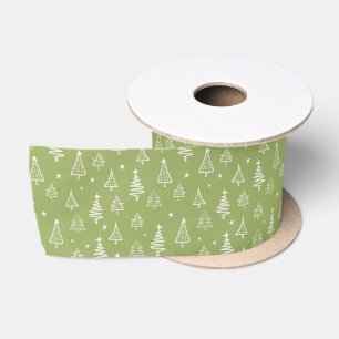 Ruban En Satin Arbre de Noël vert minimaliste et rustique