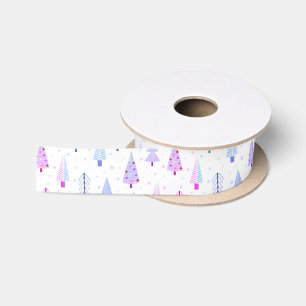 Ruban En Satin Arbres de Noël modernes violet rose