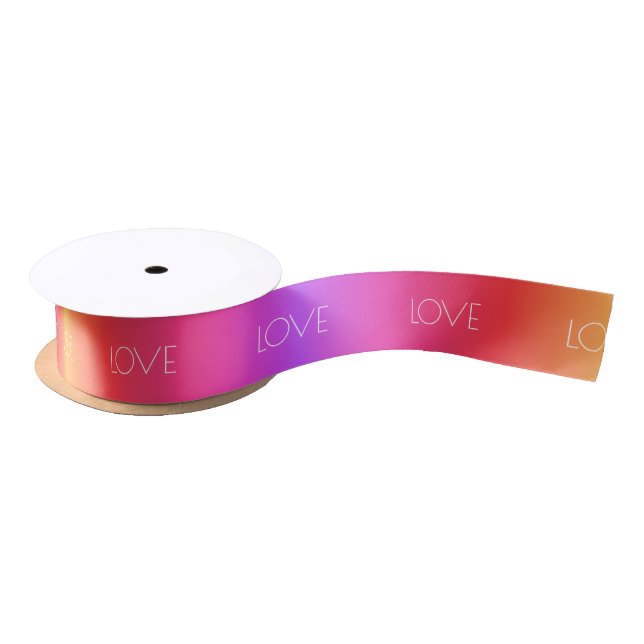 Ruban En Satin Arc-en-ciel Dégradé Ruban Lot Texte Personnalisé É (Bobine)