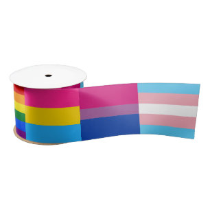 Ruban En Satin Arc en ciel, Pansexuel, Transexuel et Bisexuel
