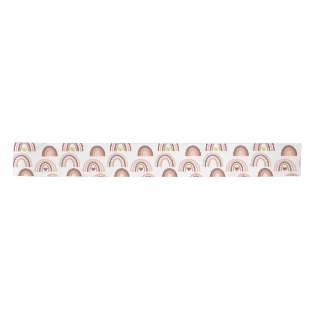 Ruban En Satin Arc-en-ciel rose beige (Devant)