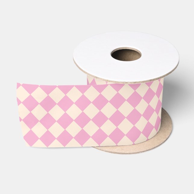 Ruban En Satin Arlequin moderne Diamond Rose (Bobine)