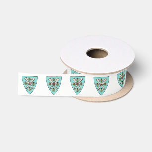 Ruban En Satin Armoiries Vintage 4 Abeilles Rouleaux sur Bouclier