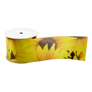 Ruban En Satin Arrière - plan de tournesols