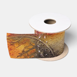 Ruban En Satin Art Abstrait rouge Brown orange blanc