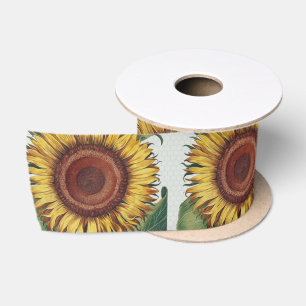 Ruban En Satin Art de fleur de damas vintage tournesol