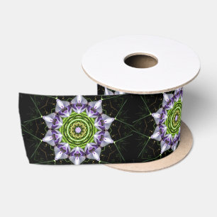 Ruban En Satin Art de kaléidoscope de mandala floral pourpre