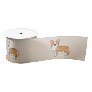 Ruban En Satin Art de la race de chien Corgi gallois de Pembroke 
