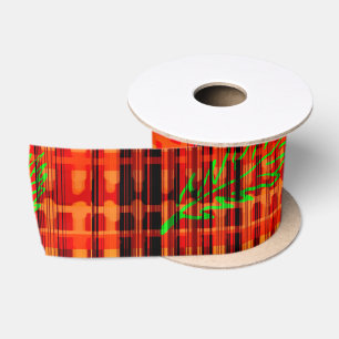Ruban En Satin Automne Bright Fallen Feuilles Plaid