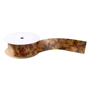 RUBAN EN SATIN AUTOMNE LAISSE MOTIF