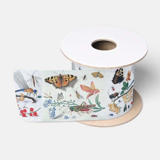RUBAN EN SATIN BABFLIES, INSECTS, FLOWERS ET PLANTS (Bobine)