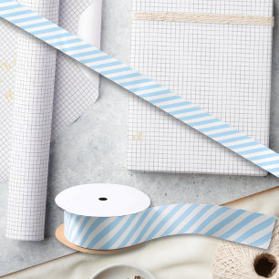 Ruban En Satin Baby shower Anniversaire Bleu Blancs Papier cadeau