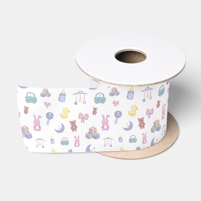 Ruban En Satin Baby shower Pastel neutre pour les femmes (Bobine)