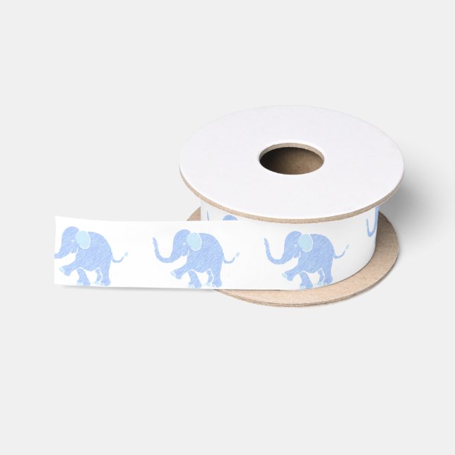 Ruban En Satin Babyblue Cute Little Elephant (Bobine)