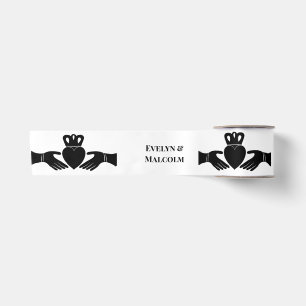 Ruban En Satin Bague de Claddagh irlandais Simple Mariage noir et
