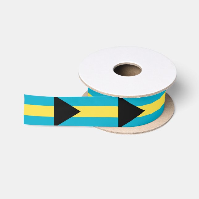 Ruban En Satin Bahamas Drapeau et Bahamas Voyage, vacances/sports (Bobine)