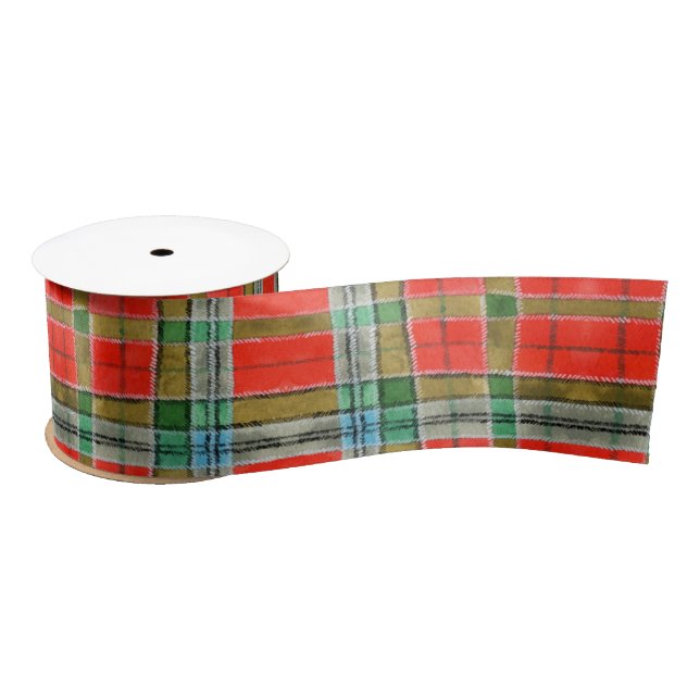 Ruban En Satin BAIN MAC BAIN TARTAN 3" Large bande satinée (Bobine)