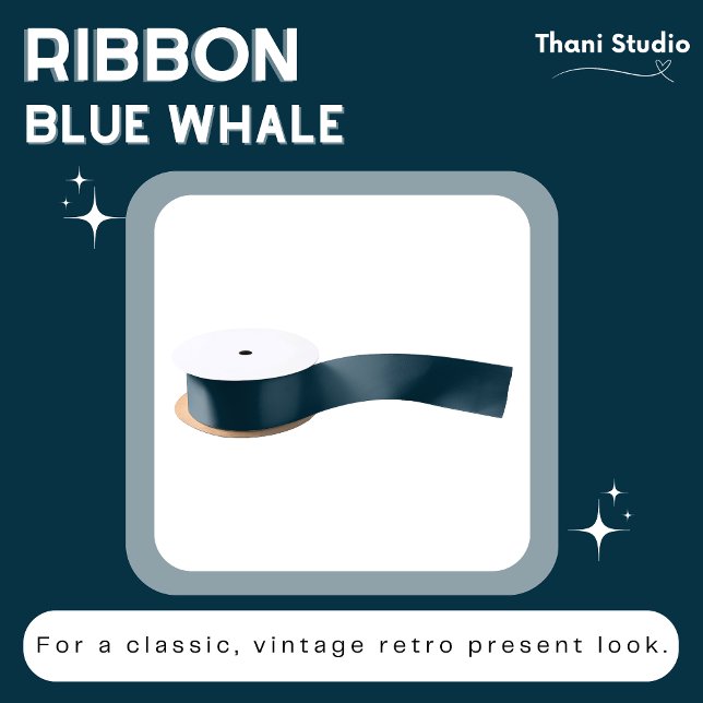 Ruban En Satin Baleine Bleue Été Simple Plaine Moderne Élégant (Créateur téléchargé)