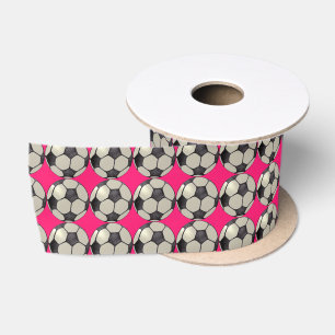 Ruban En Satin Balle de football / Rose chaud