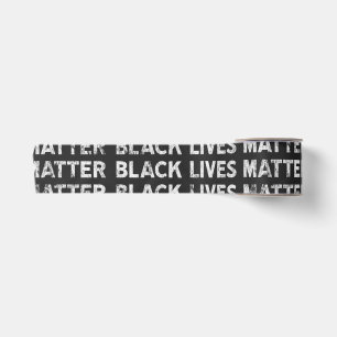 Ruban En Satin Bande de bloc de texte répétitive Black Lives Matt