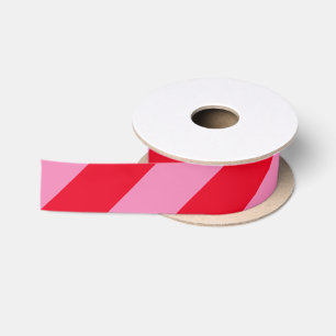 Ruban En Satin Bande large rouge et rose