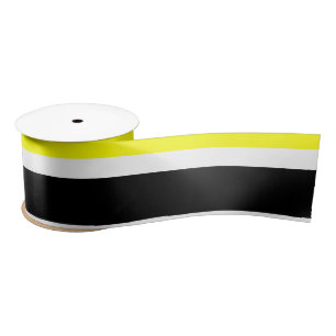 Ruban En Satin Bandes blanches et grises noires