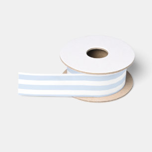 Ruban En Satin Bandes de bonbons bleu pâle et blanc
