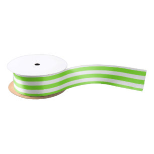 Ruban En Satin Bandes de bonbons vert et blanc de chaux