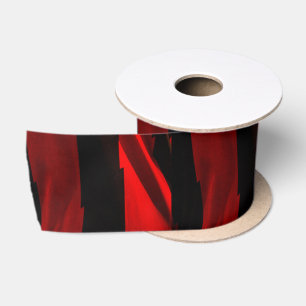 Ruban En Satin Bandes dentelées rouge et noir