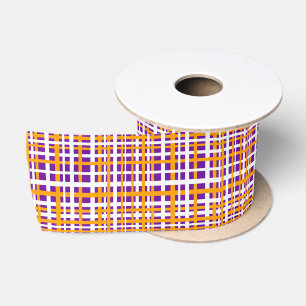 Ruban En Satin Bandes d'entrelacement violet et orange
