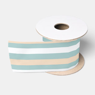 Ruban En Satin Bandes pastel bleues, blanches et bleues