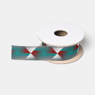 Ruban En Satin Bandes turquoises de gris bordeaux
