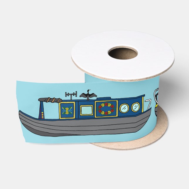 Ruban En Satin Barges and Canal Boat Narrowboats Birthday (Bobine)