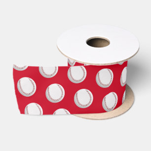 Ruban En Satin Baseball sur le ruban satin rouge