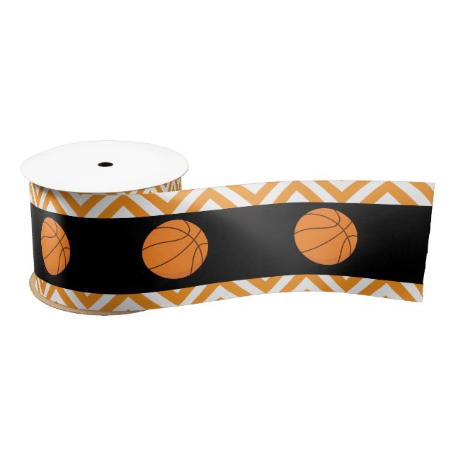 Ruban En Satin Basketball Sports Orange Anniversaire (Bobine)