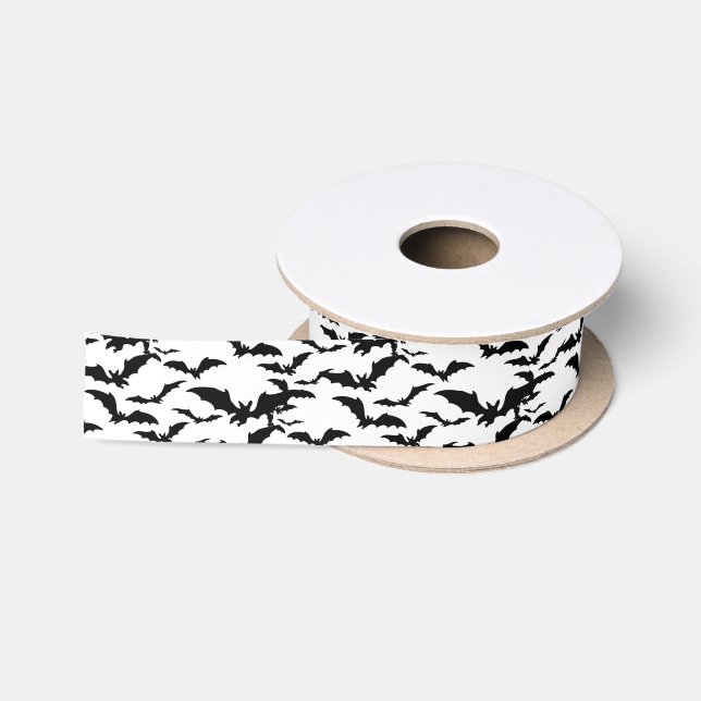 Ruban En Satin Battes de Ruban-Halloween de satin (Bobine)