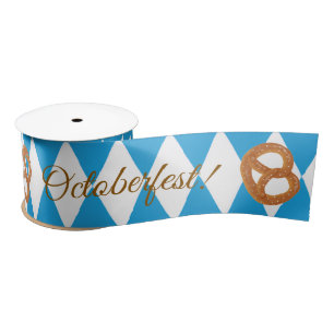 Ruban En Satin Bavarois bleu Octoberfest Pretzels