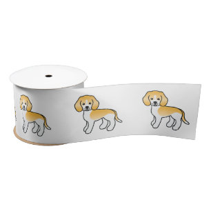 Ruban En Satin Béagle Citron Et Blanc Chien De Dessin Animé Migno