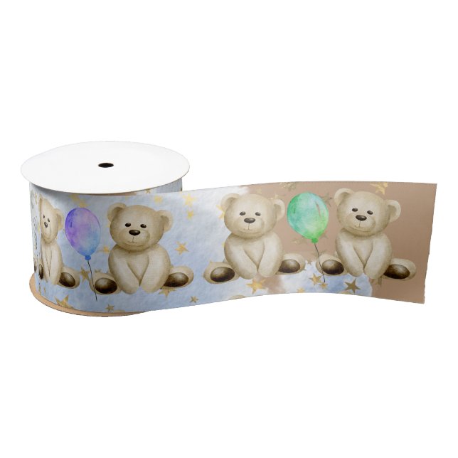 Ruban En Satin Bear en peluche et ballons Ruban satiné (Bobine)