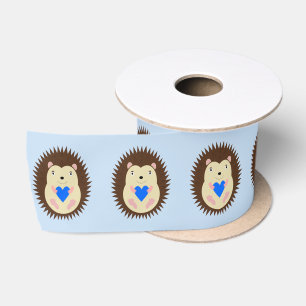 Ruban En Satin Bébé Garçon Cœur Hérisson Motif