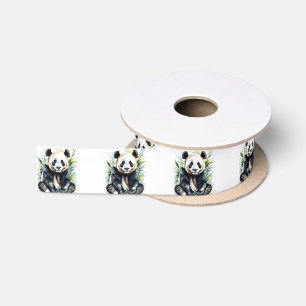 Ruban En Satin Belle aquarelle Panda Bear