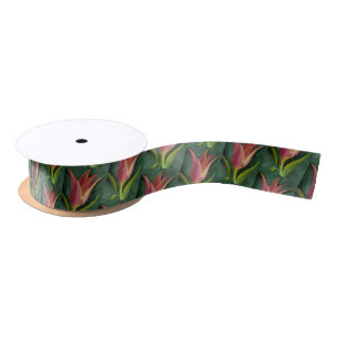Ruban En Satin Belle Fleur de tulipe rouge