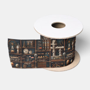 Ruban En Satin Bibliothèque Steampunk Vintage Merveilles Mécaniqu