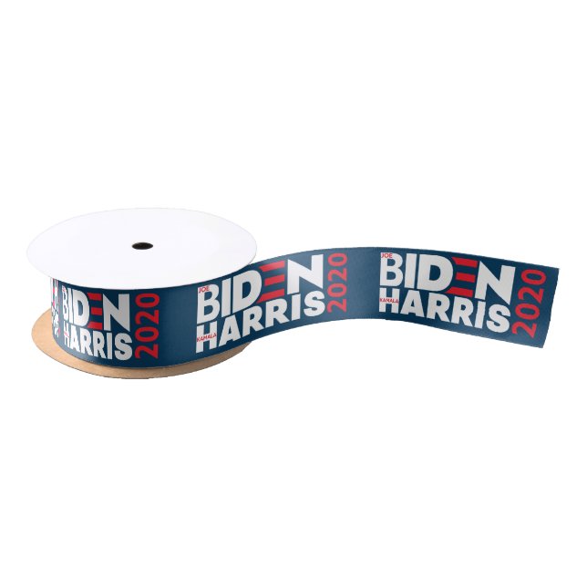 Ruban En Satin Biden / Harris 2020 Campagne électorale Grossgrain (Bobine)