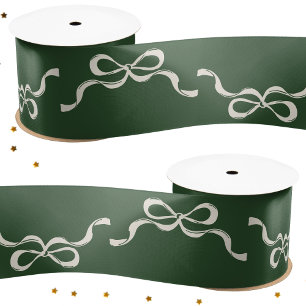 Ruban En Satin Big Festive Bows Green Christmas Holiday