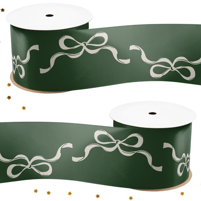 Ruban En Satin Big Festive Bows Green Christmas Holiday (Créateur téléchargé)